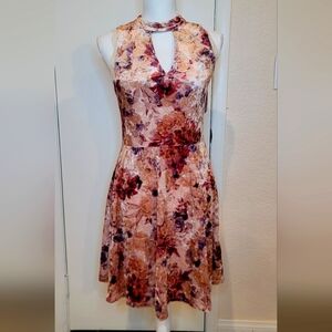 Romantic Floral Pink Mini Dress